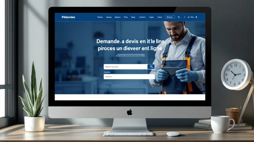Site internet d'un plombier avec une demande de devis en ligne